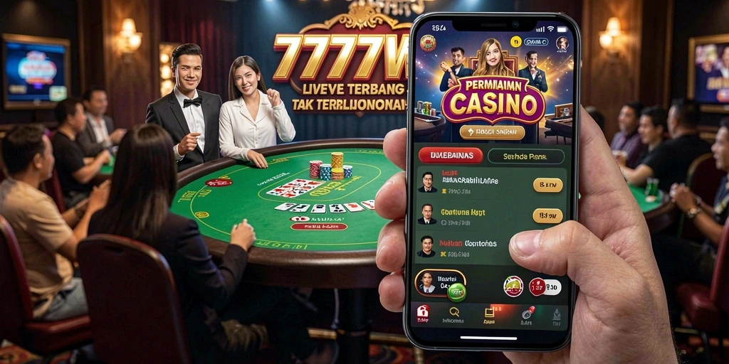 Tampilan gameplay Live Casino 7777W yang menarik dan interaktif.