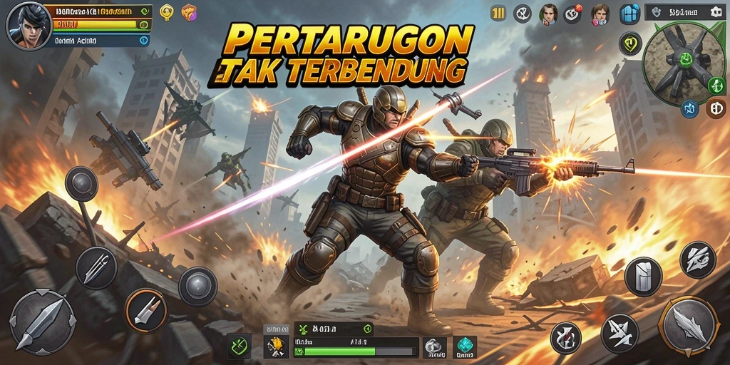 Tampilan seru gameplay aksi 8II yang menggugah semangat.