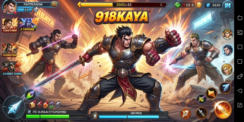 Tangkapan layar menampilkan aksion seru di dalam game Fighting.
