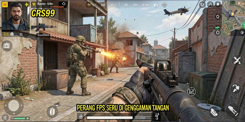 Screenshot CRS99 menampilkan momen tembak-menembak yang mendebarkan.