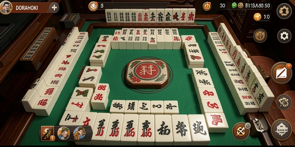 Screenshot DORAHOKI menampilkan gameplay Mahjong yang seru dan menantang.