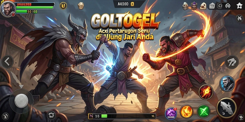 Tampilan gameplay GOLTOGEL yang intens dan penuh aksi.