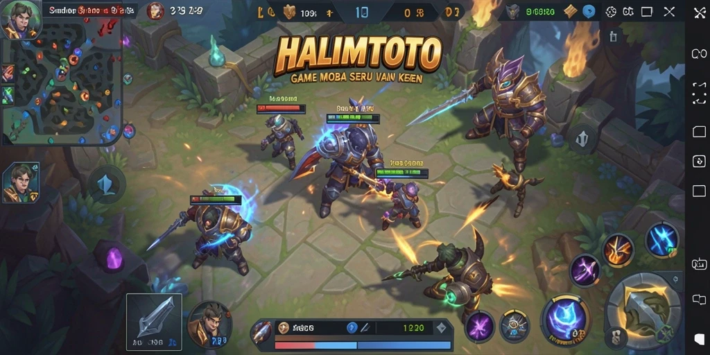 Screenshot gameplay seru HALIMTOTO yang menampilkan pertarungan epik.