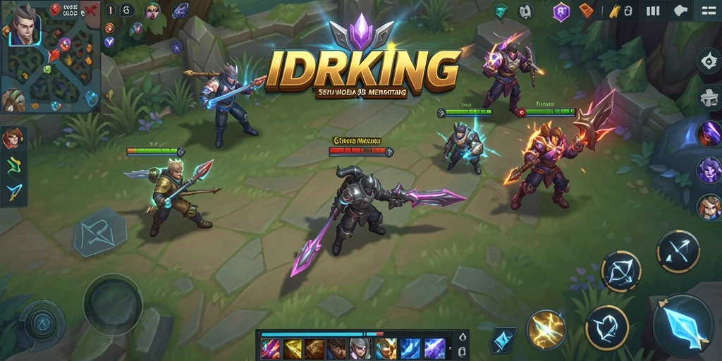 Screenshot gameplay <strong>IDRKING</strong> menunjukkan pertempuran yang intens.