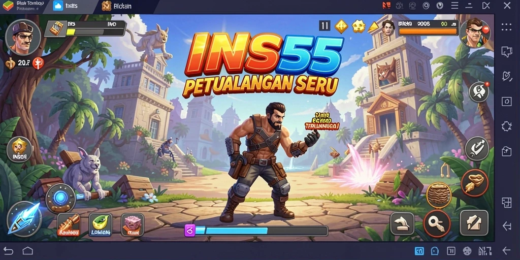 Screenshot utama INS55 menampilkan gameplay yang seru dan dinamis.