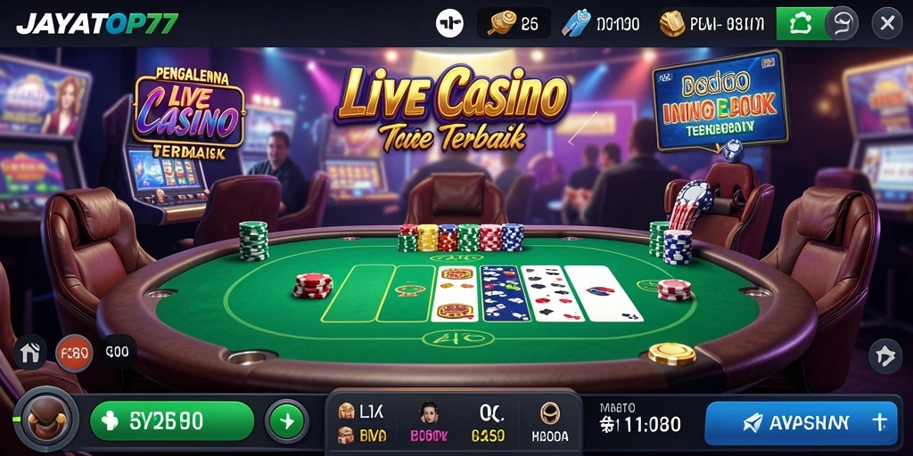 Tampilan gameplay Live Casino yang mendebarkan di JAYATOP77.