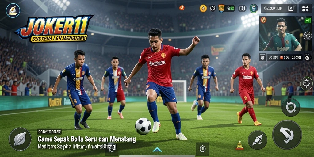 Gameplay JOKER11 menampilkan pertandingan sepak bola yang seru dan mendebarkan.
