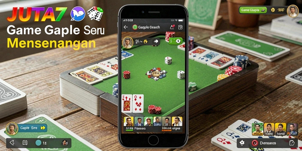 Screenshot JUTA7 menunjukkan gameplay Gaple yang seru dan interaktif.