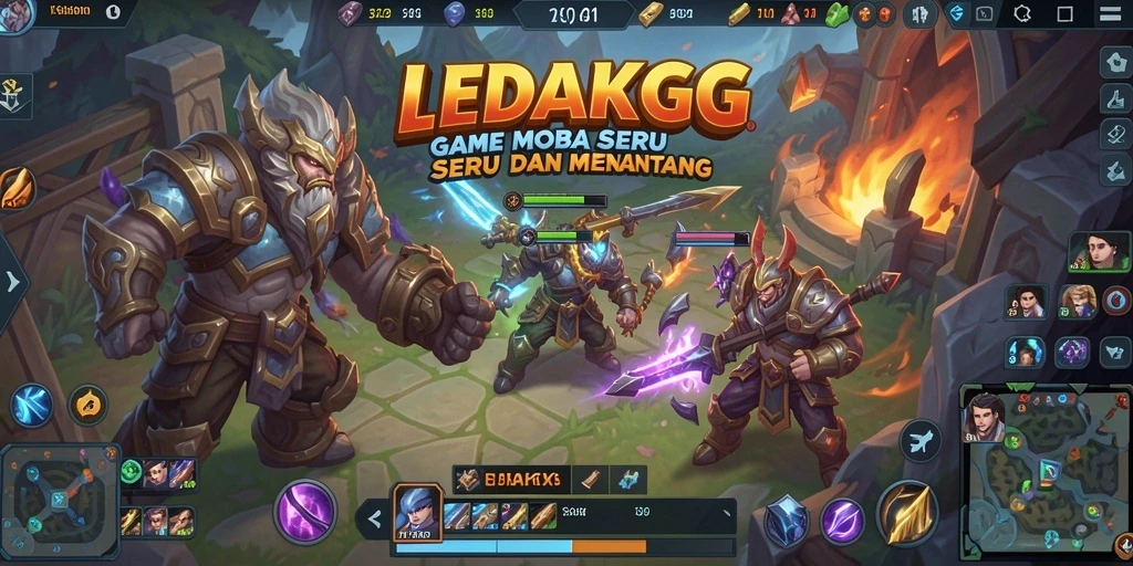Tangkapan layar gameplay LEDAKGG yang menampilkan pertempuran heroik di medan perang.
