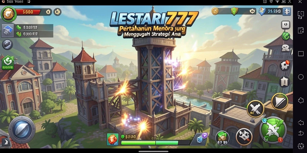 Gameplay menegangkan LESTARI777 dengan menara yang strategis.