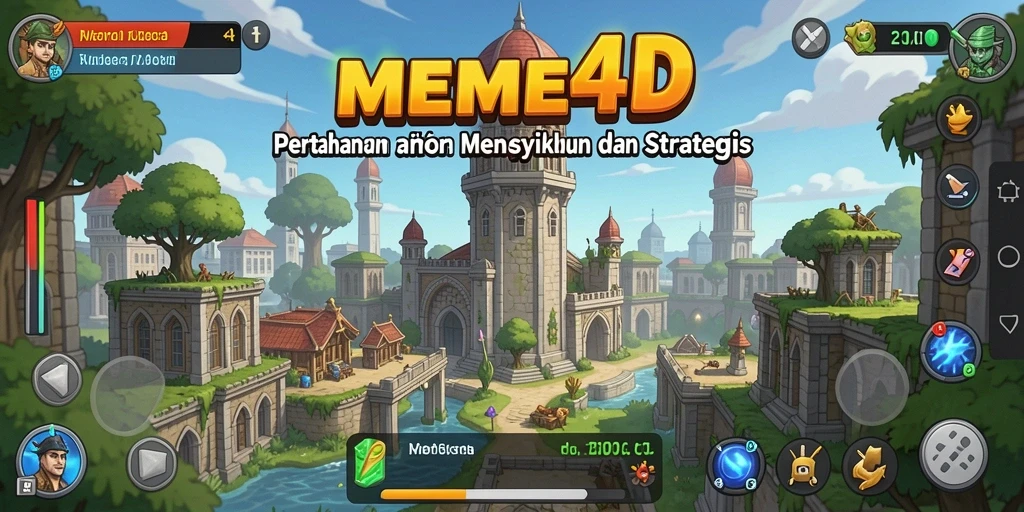 Screenshot menampilkan aksi seru dalam permainan Tower Defense.