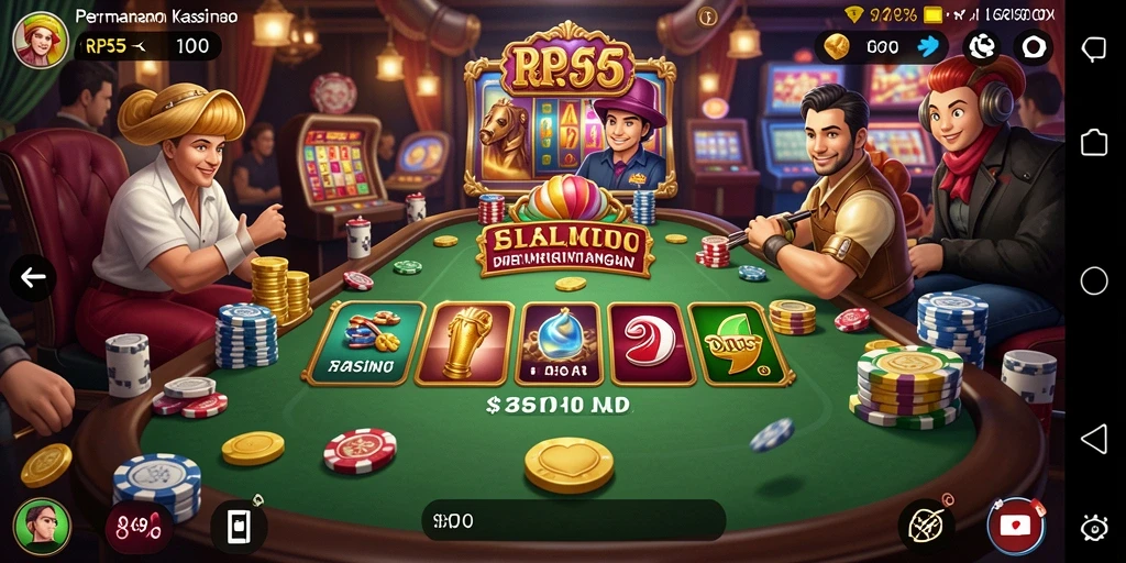 Screenshot RP55 menunjukkan suasana menarik dalam permainan Kasino.