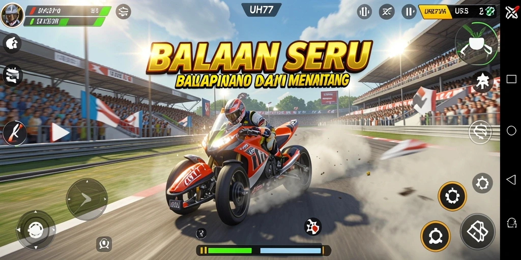 Tampilan gameplay UH77 yang mendebarkan dan penuh aksi.