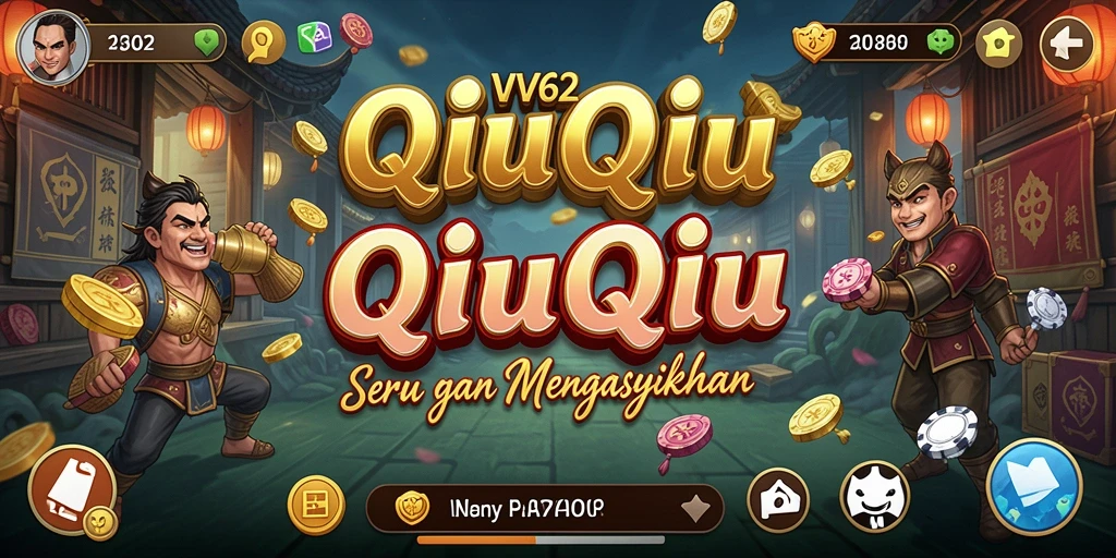 Tampilan gameplay seru dalam QiuQiu di VV62.