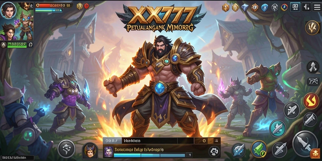 Tampilan gameplay mendalam dan interaksi dalam <strong>XXX777</strong> MMORPG.